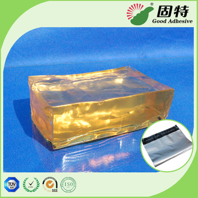 Kuning dan semi-transparan Hot Melt Pressure Sensitive Lem Adhesive Untuk Mail Bag Sealing Baik Seperti Henkel