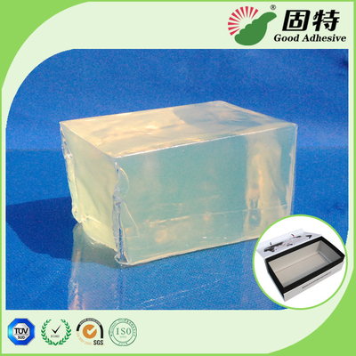 Kotak Hadiah PSA Tekanan Sensitif Perekat Kemasan Perekat Yang Kuat, Kuning dan semi-transparan Blok Hot melt adhesive